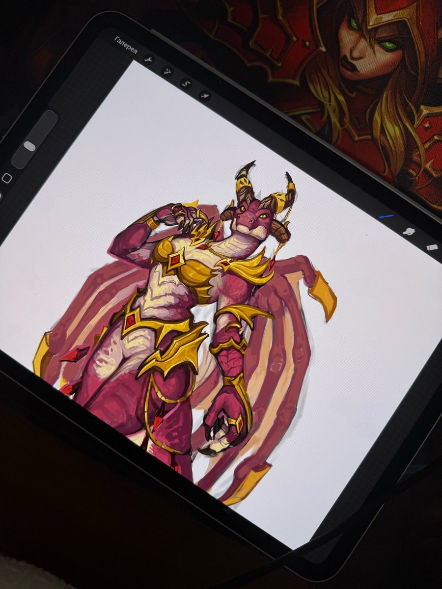 esiaart's tweet photo. Sharing this dracthyr queen WIP with you 🔥 https://t.co/zAbSOrhZus