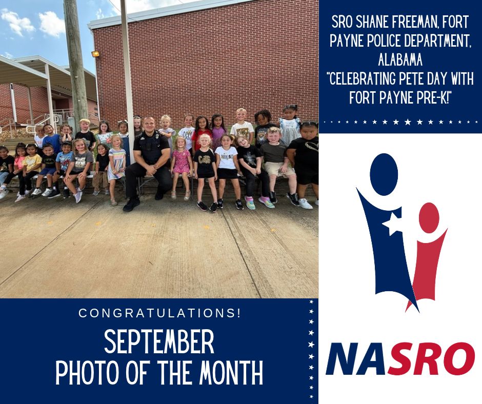 NASRO_Info's tweet photo. Congratulations to our September 2026 Photo of the Month winner - SRO Shane Freeman of the Fort Payne Police Department (Alabama).

Want your shot at victory? Submit your best SRO photos to kaitlin.candelaria@nasro.org. https://t.co/LtrjhyvpGy