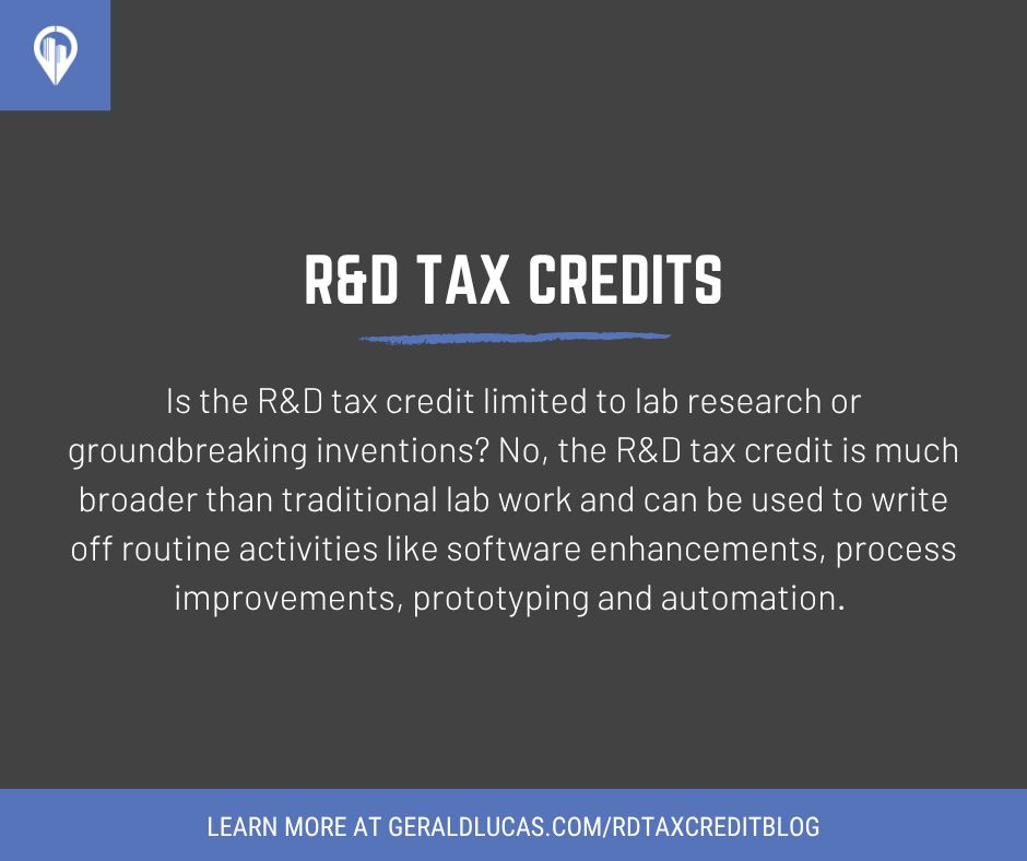 PerformancePrty's tweet photo. #RDTaxCredit #TaxCredits #ResearchAndDevelopment: The R&amp;D tax credit is much broader than traditional lab work and can be used to write off routine activities like software enhancements, process improvements, prototyping and automation. Learn more at https://t.co/x2BpdhUU6e https://t.co/xpbd3VFBRE