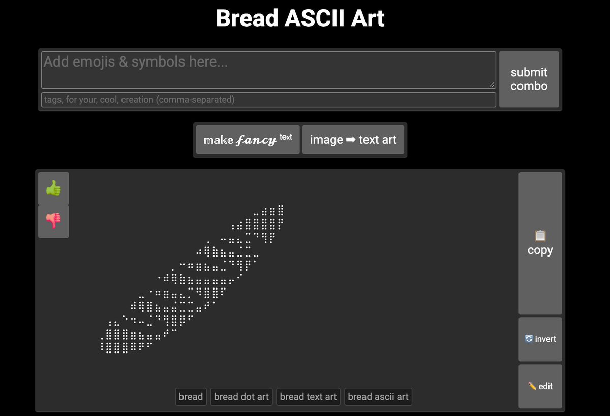 MrBreadYTB's tweet photo. Bread ASCII art is dope
#bread https://t.co/19mfU1qXH3