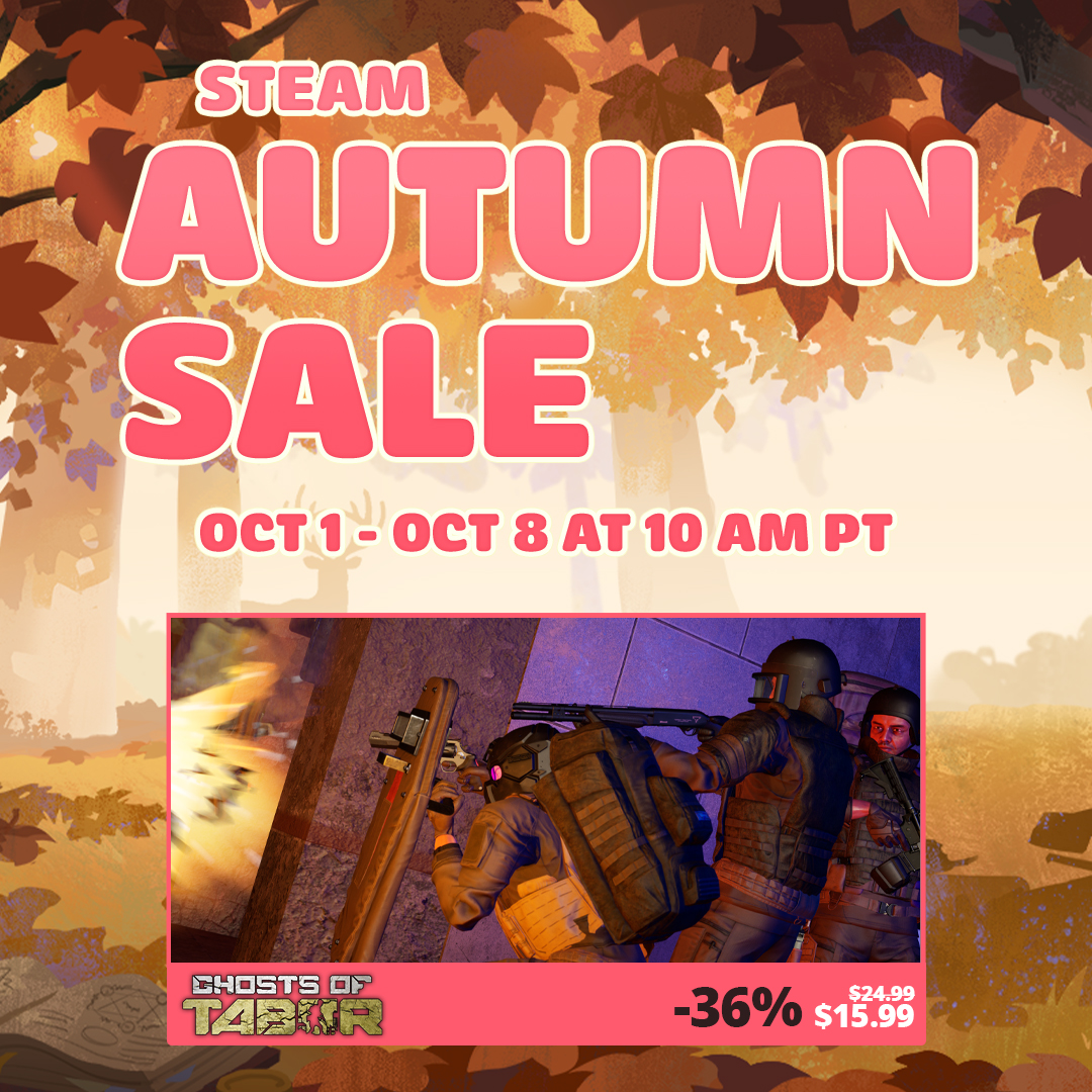 ghostsoftabor's tweet photo. Starting today Tabor is on sale for the Steam Autumn Sale! Make sure to grab a copy for yourself and some homies to get in while the wipe is still fresh! #vr #ghostsoftabor #gaming https://t.co/WaTuc2qSPx