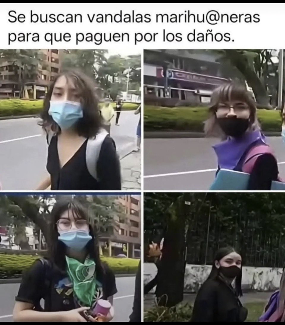 PeterSolano's tweet photo. HAGAMOS FAMOSAS A ESTAS TERRORISTAS. QUE PAGUEN SANCIÓN ECONÓMICA Y 30 DÍAS DE CÁRCEL, PARA QUE NO LES QUEDEN GANAS DE VOLVER A SALIR A DESTRUIR LA CIUDAD.!!!

FIRMES POR LA PATRIA, CARAJO!!!
👍🇨🇴💀💀💀💀💀💀 https://t.co/MHrDO6ZzQc