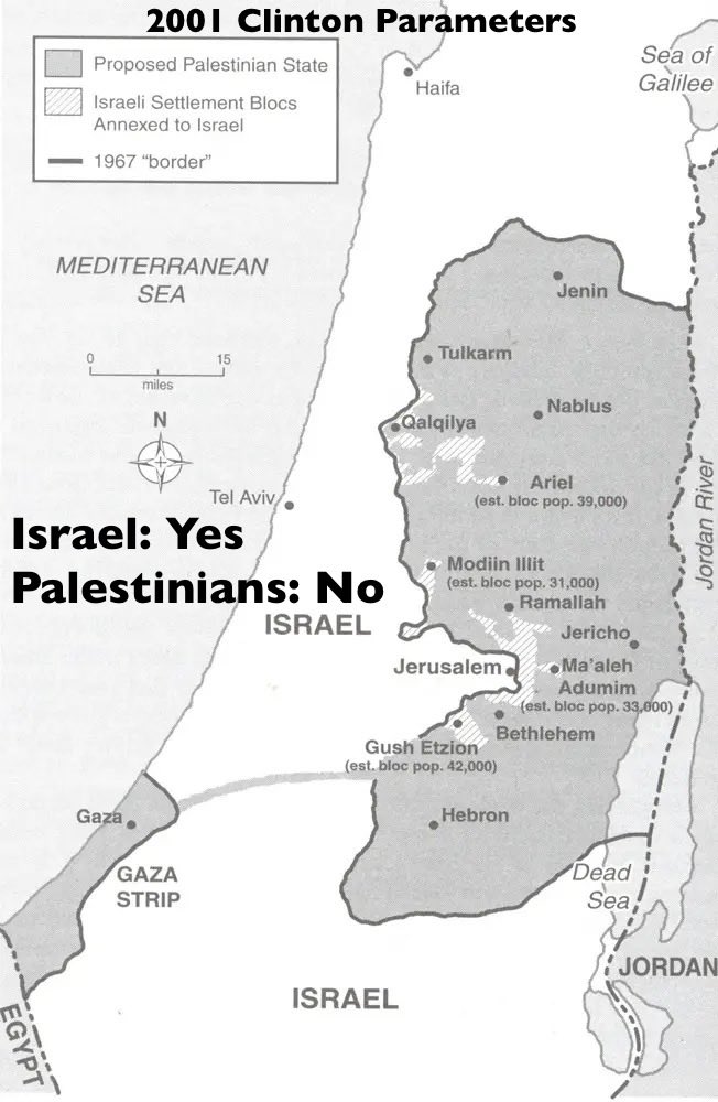 CptAllenHistory's tweet photo. The Palestinians have rejected a state of their own more times than any national movement in modern history.

1937 — Peel: a Jewish state on a sliver of the coast. Arab leadership said no and turned back to violence.

1947 — UN partition plan: an Arab state beside a Jewish state. The Arab Higher Committee said no, started a civil war, and then five Arab armies invaded.

2000 — Camp David: a Palestinian state with a capital in eastern Jerusalem. Arafat walked, proposed no counteroffer, and launched the Second Intifada.

2001 — Clinton Parameters: a Palestinian state with a capital in eastern Jerusalem, 96% of the "West Bank" plus 4% of Israel, all of Gaza and a connecting corridor. Arafat said no as the Second Intifada raged.

2008 — Olmert: 94% of the “West Bank” plus land swaps to make up for the other 6%, a capital in East Jerusalem, and the Old City under an international committee. The PA, this time under Abbas, never even bothered to answer.

2020 — Trump’s plan: a Palestinian state, a capital in a part of East Jerusalem, and $50 billion in economic aid to build their country. Abbas called it the “slap of the century” in 2018, two years before the text existed. On the day it was released, he said “a thousand times no.” He refused Trump’s call and refused to even take a copy.

They do not keep saying no because the borders were wrong. They keep saying no because the real demand is not a state beside Israel. It is a state instead of Israel.