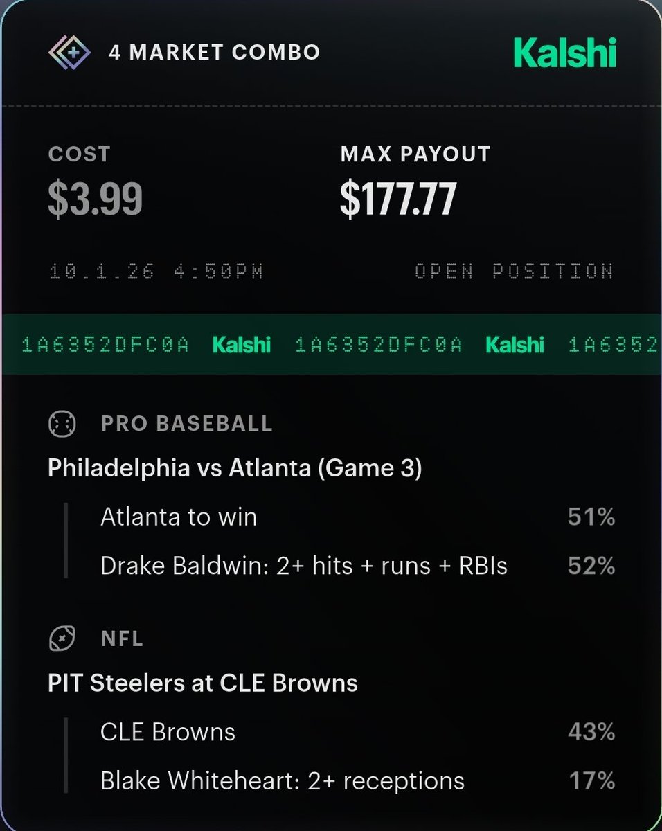 vertedmlb's tweet photo. I guess I'll try out Kalshi 

@Playbook https://t.co/DWd138xj1p