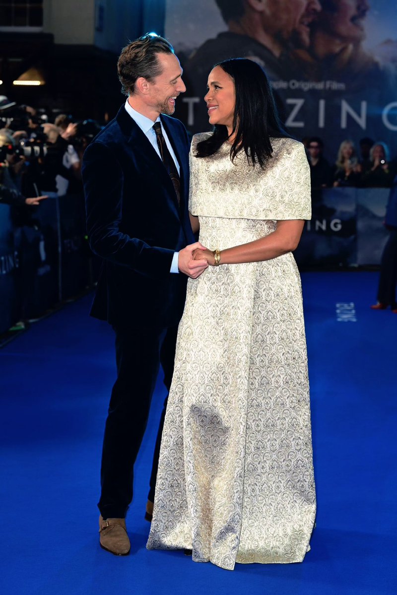 popbuzzz_'s tweet photo. Tom Hiddleston and wife Zawe Ashton at the London gala screening of their Apple Original film “Tenzing”.

Tenzing is a biographical drama about Sherpa Tenzing Norgay and Edmund Hillary’s 1953 Everest ascent, with Hiddleston playing Hillary; it opens in theaters October 9 and streams on Apple TV+ October 16 after festival premieres.