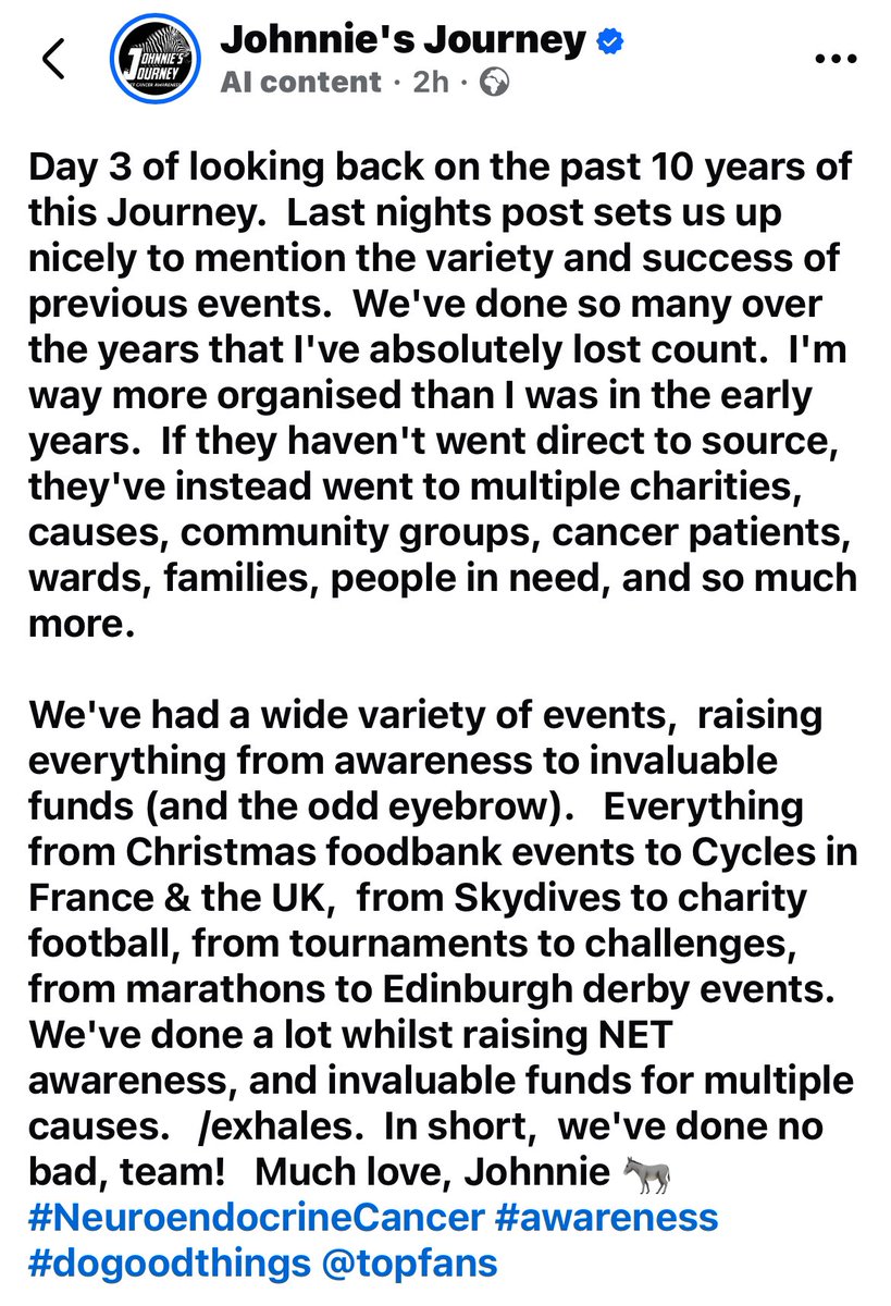 JMeeksJourney's tweet photo. Good evening! Here’s Johnnie’s update for tonight.. we have had some amazing events! Thankyou for your support over the years.. what’s next? 👀 The fun never stops! #NETcancerawareness #dogoodthings 🦓🤍🖤 /M https://t.co/7MNIJiDRdI