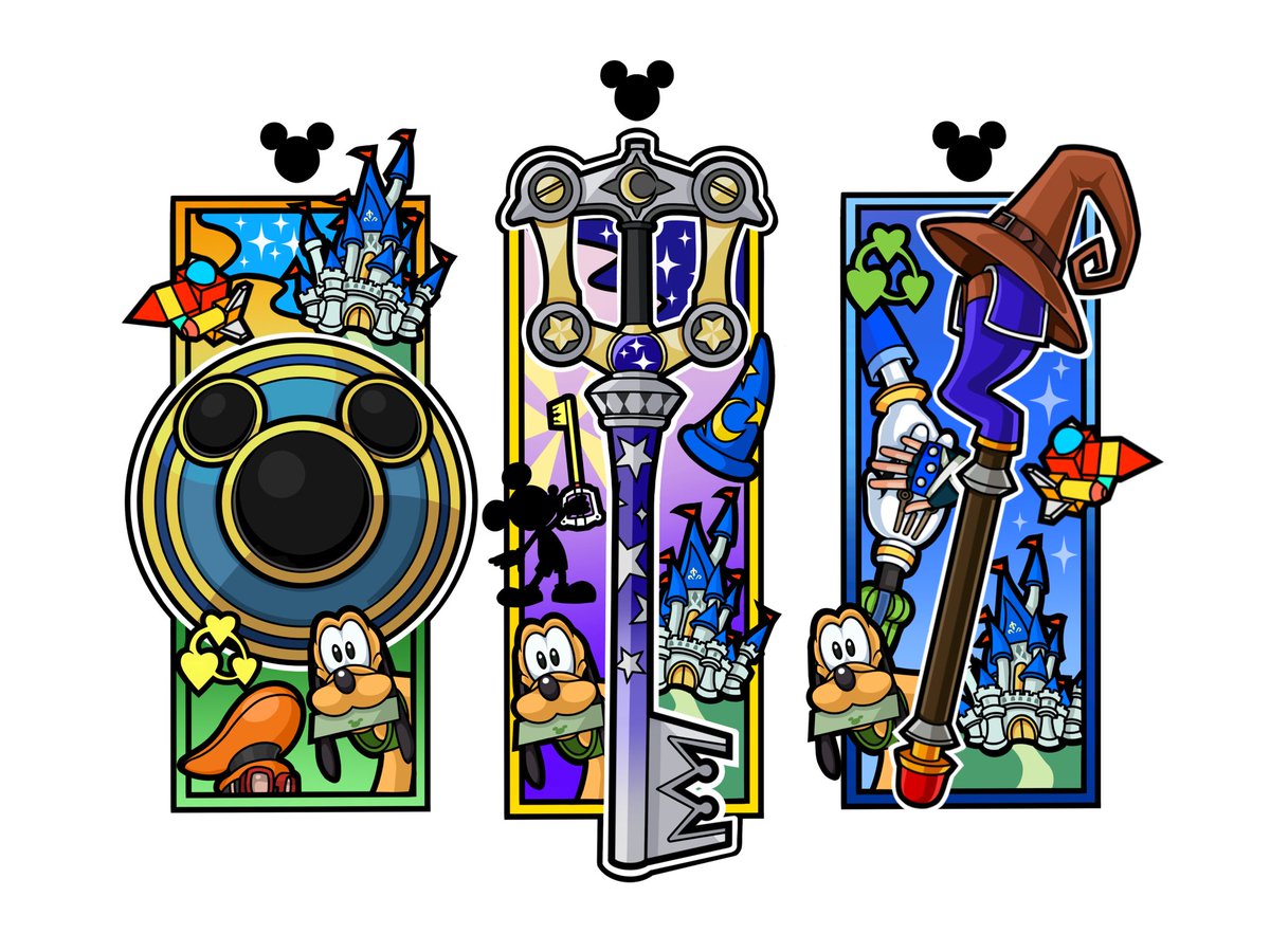 theNoctane's tweet photo. Weapon artworks for the Kingdom Hearts Disney trio 🫶🏻
#fanart https://t.co/nsrjjusjmM