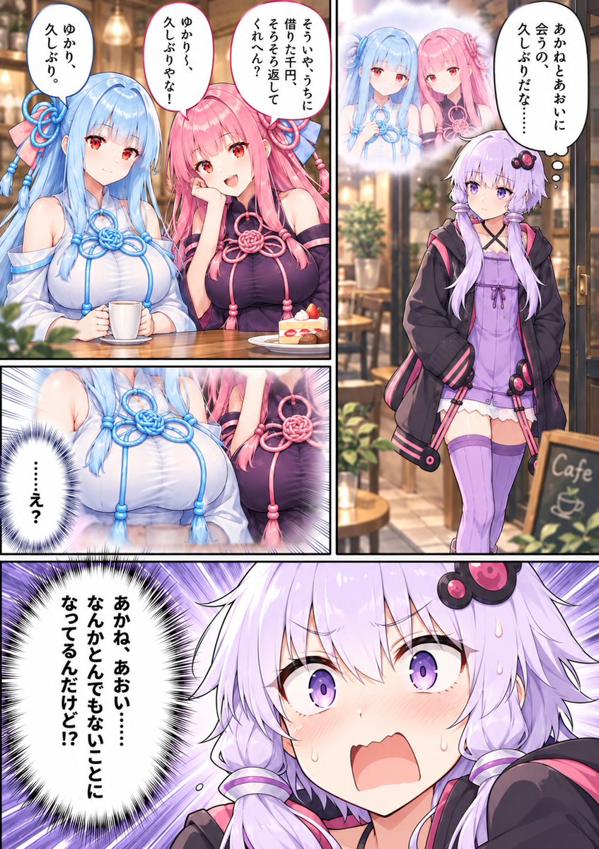 reddosukato's tweet photo. ボイロAI漫画（工ロあり）
結月ゆかり篇1 https://t.co/4P035nOaYM