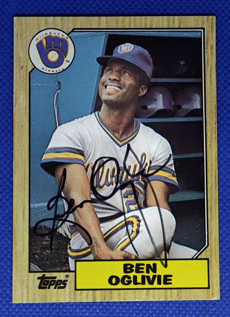 Gampagnolo's tweet photo. Today's TTM success: Ben Oglivie on '83 Fleer &amp; '87 Topps. In 1980 as a member of the Brewers tied with Reggie Jackson for AL leading 41 round trippers. 20 days. 
#TTM #TTMBASEBALL #baseballautographs #ttmsuccess #baseballcards https://t.co/ND5WrbWZkm