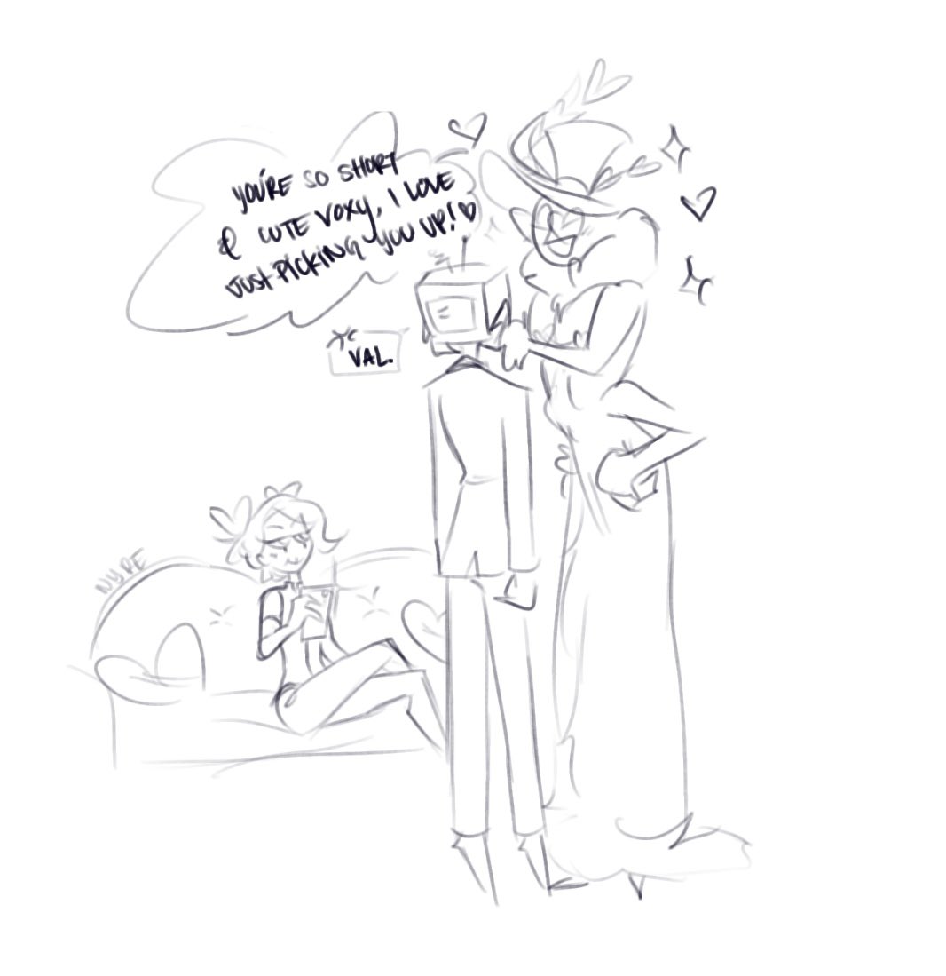 xnyre_'s tweet photo. #staticmothtober2026 day 1: heads
First time they all discover 2 of 3 vees have detachable heads #staticmoth #voxval #thevees #hazbinhotel https://t.co/7EbZ3kMNcd
