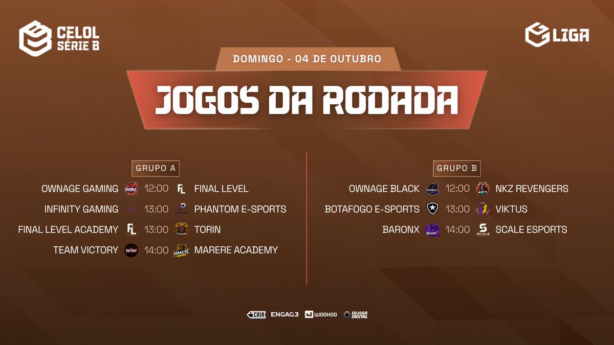 LigaGG_'s tweet photo. FIM DE SEMANA DE CELOL SÉRIE B!

Os Grupos A e B voltam ao Rift neste sábado e domingo para mais uma rodada do CELOL Série B!

A disputa pela classificação continua e cada série pode fazer a diferença na tabela. São confrontos ao longo dos dois dias, com jogos a partir das 12h.

Sábado - 03/10
Domingo - 04/10

Fique de olho nos resultados e acompanhe tudo pelas redes da Liga GG!

Quem você acha que vai se destacar nesta rodada? 👇

#LigaGG #CELOL #CELOLB #LeagueOfLegends #Esports