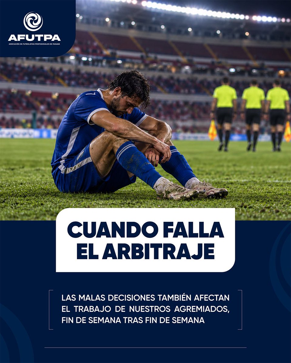 AFUTPA's tweet photo. 𝘾𝙪𝙖𝙣𝙙𝙤 𝙛𝙖𝙡𝙡𝙖 𝙚𝙡 𝙖𝙧𝙗𝙞𝙩𝙧𝙖𝙟𝙚, 𝙣𝙤 𝙨𝙤𝙡𝙤 𝙘𝙖𝙢𝙗𝙞𝙖 𝙪𝙣𝙖 𝙟𝙪𝙜𝙖𝙙𝙖.

Las malas decisiones también afectan el trabajo, el esfuerzo y el rendimiento de nuestros y nuestras futbolistas, jornada tras jornada. Además, perjudican el espectáculo y la experiencia de quienes siguen el fútbol desde las gradas y las pantallas.

Seguimos abogando por un arbitraje cada vez más preparado, profesional y justo para todos.

#afutpa