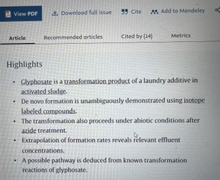hhdospierre's tweet photo. Para los que se interesaron en el paper sobre la formación natural de glifosato a partir de fosfonatos (detergentes) les paso el link:
https://t.co/1wZ92YAmyz
Y estos highlights https://t.co/SpY7MWe5TS