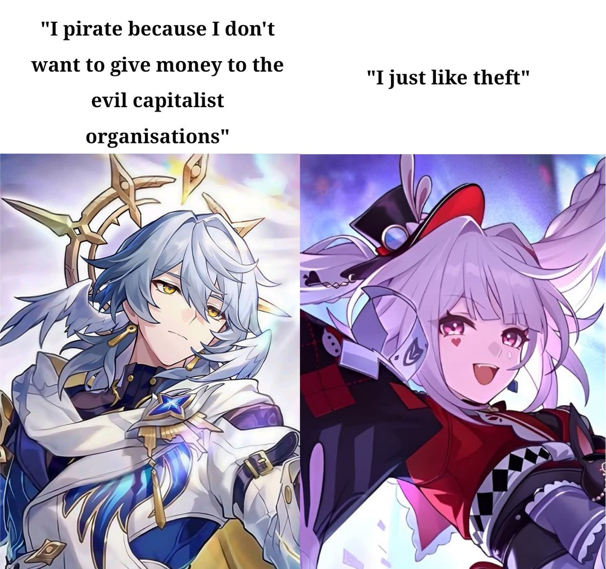 XipeSfavorite's tweet photo. The duality of humanity. 

#sundayHSR #sparxie #sparkleHSR #hsr https://t.co/eQGpImUI9N