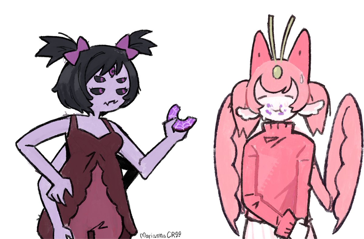 MariannaCR99's tweet photo. 🌸VenomBloom | Muffet &amp; Floret🕷️
Day 1: Donuts 🍩 
I wonder who ate all the donuts?
Platonic #OCxCanon #Yumeship #Muffet https://t.co/iNly6YzEMn