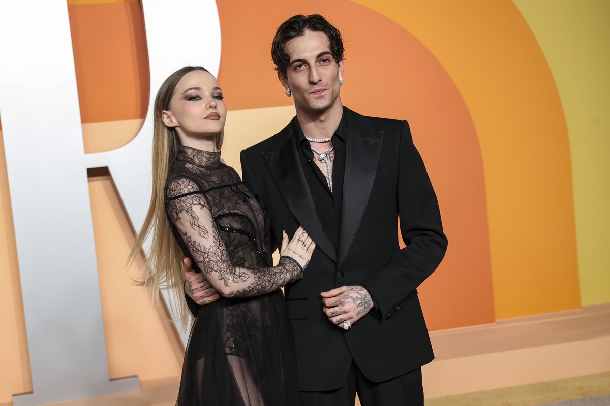 JumpOttawa's tweet photo. Damiano David and Dove Cameron Are Married! Look Back at His Sweet Take on Sharing Music With His Fiancée [WATCH]: https://t.co/dpFTc7xGpr https://t.co/fpDBU8JkKH