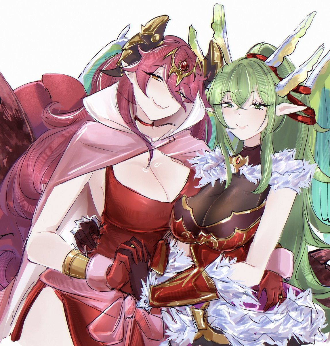serafineart1001's tweet photo. Mym &amp; Tiki ❤️💚 request from another wonderful based friend!!! https://t.co/umtaUugnle