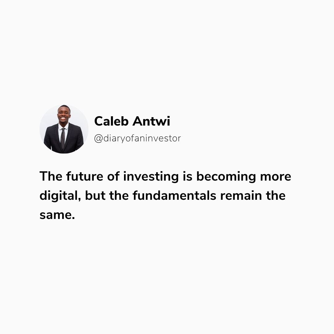 mr_calebantwi's tweet photo. Easier access to investing doesn't lower the bar for understanding what you're doing.
#InvestingWithDOAI #Investing #FinancialEducation #MoneyMindset #DiaryOfAnInvestor https://t.co/SoIOZF8Gky