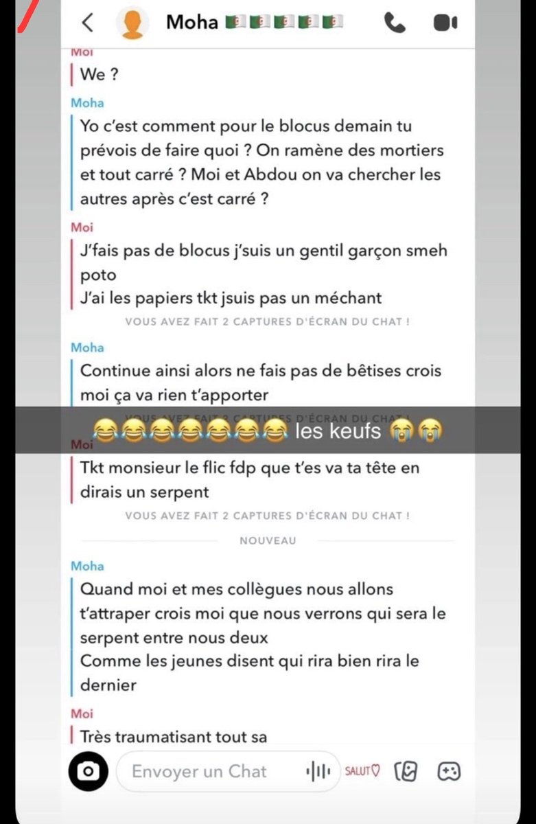 a3krm93's tweet photo. Les keuf sur snap 😂😂
#pourtoi #fyp #blocus #france #manifestation #snapchat #police https://t.co/cfgyoQrq0E
