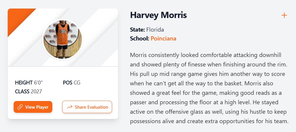 HarveyM2027's tweet photo. Write up from Florida Expo this weekend!!!
#HarveyMorris #ClassOf2027 #2027Recruit #BasketballRecruiting #CollegeBasketball #CollegeCoaches #D1Basketball #D2Basketball #D3Basketball #NAIABasketball #JUCOBasketball #BasketballScouting #RecruitMe #StudentAthlete https://t.co/6U0fLoZTZF
