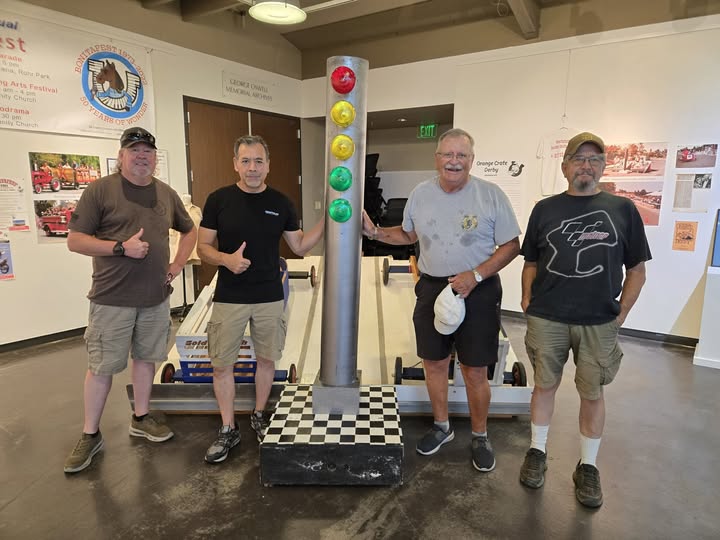 sweetwatervca's tweet photo. Some of the New and Current Board of Directors helping with the Orange Crate Derby install at the Bonita Museum for Bonitafest. they are from left: Steven Elliott, Felix Felix, Mike Parnell, and Richard Scott. https://t.co/DHN19EYVmd