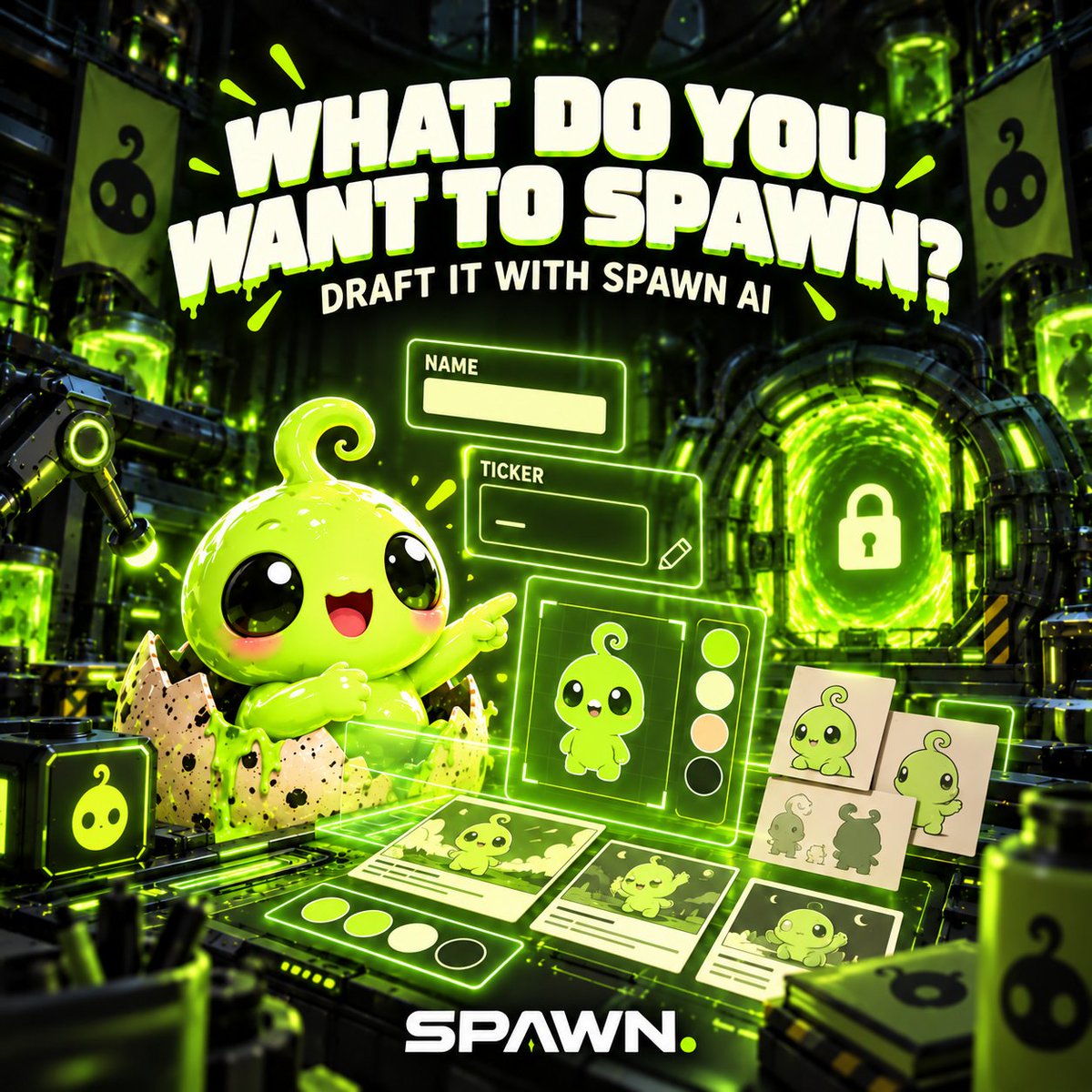 SpawnMemeX's tweet photo. What do you want to spawn?

Give Spawn AI the rough idea—even the ridiculous one. Shape the name, ticker, character direction and story, then make the project your own.

Creators can start drafting during beta. We’re testing the launch flow today. 🧪

https://t.co/CRM7l8HKqB https://t.co/1A5eFy8hI5