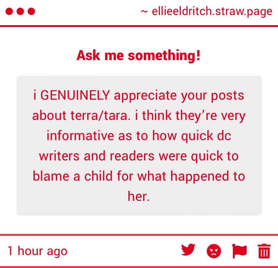 lezbannes's tweet photo. I’m glad!! I love Tara sm, and it makes me so upset to see that others only discuss her to make her the butt of shitty pedo slade jokes. I’m hoping to get more people into her for her, and I’m glad you think I’m doing well!

https://t.co/G1Iwzcg7JK https://t.co/A9kn1vgLhR