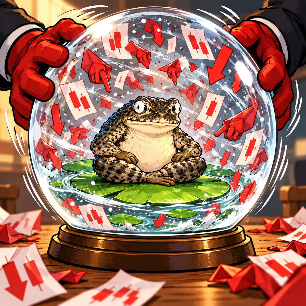 RDEEMracoon's tweet photo. Sellers can shake the whole globe. 📉 

Frong’s still on the lily pad. Unbothered. 🐸 Don't let them shake you out!

frong:native https://t.co/DsMma4TVVC