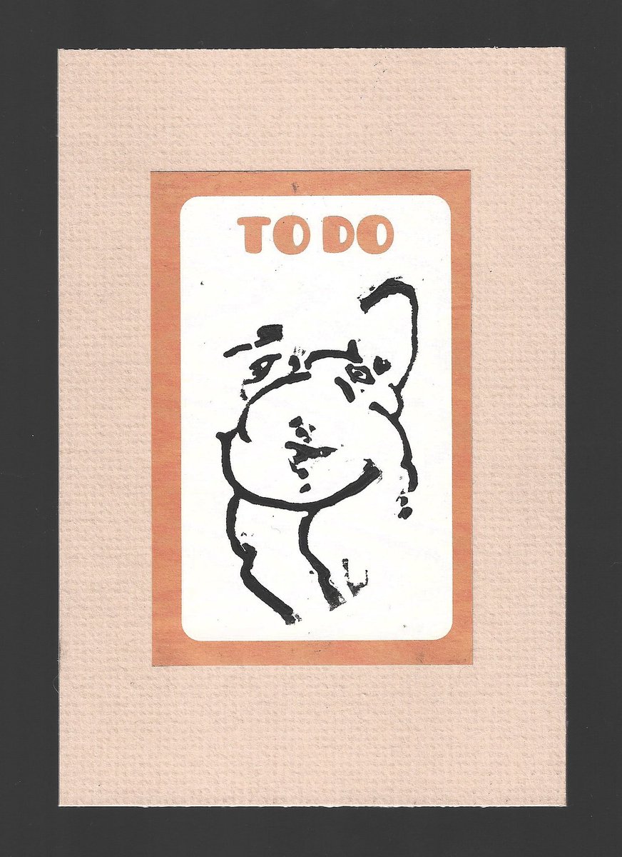 bravejustonce's tweet photo. fat boy fucker - linocut print on sticky note and mat board https://t.co/Qjz90oC62g