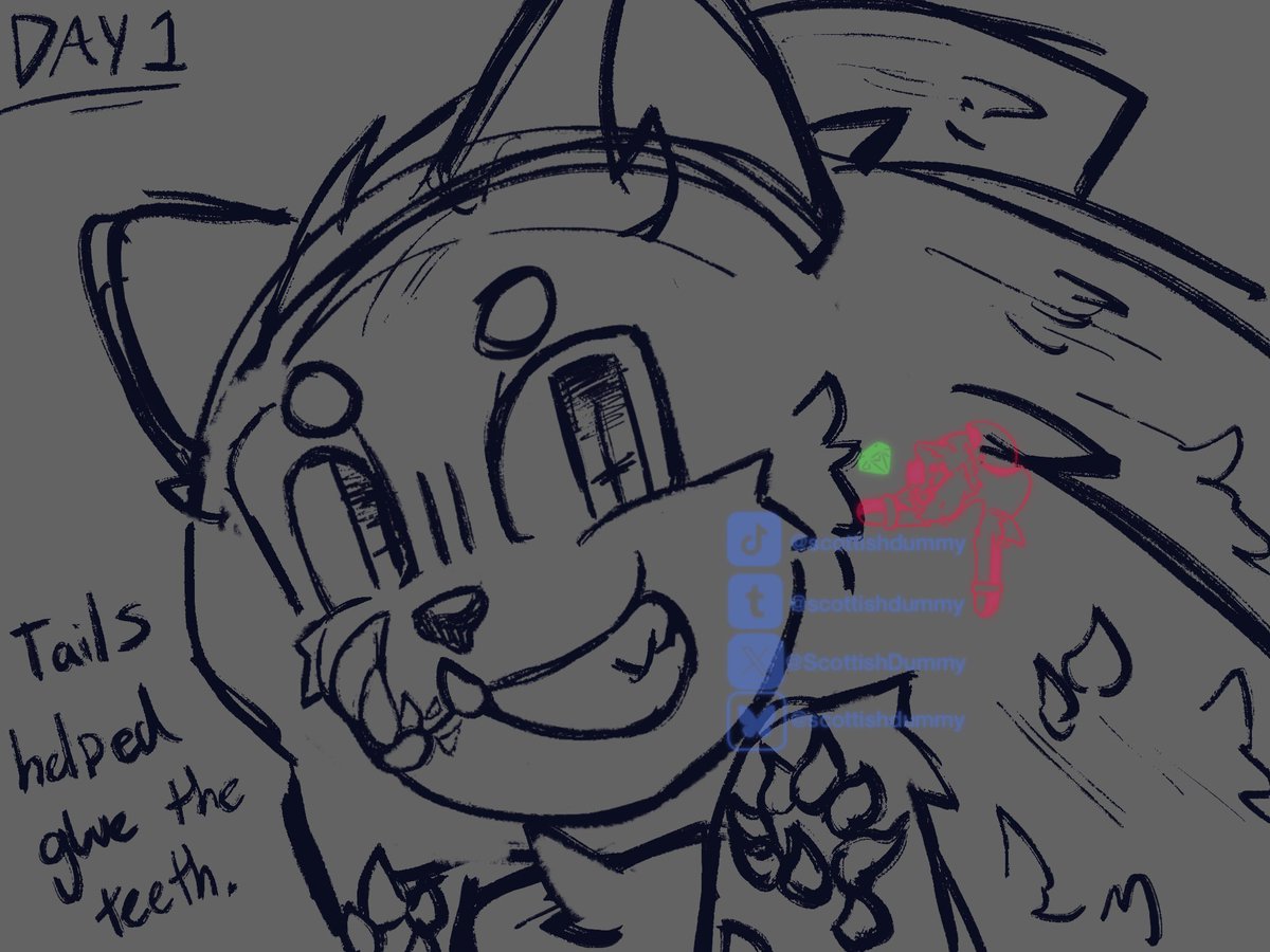 ScottishDummy's tweet photo. Day 1 - Teeth!

i add a lil disturbing one so if you dont wanna see it dont swipe!

#SonicTheHedgehog #Sonictober2026 https://t.co/TYqtpHg2Dp
