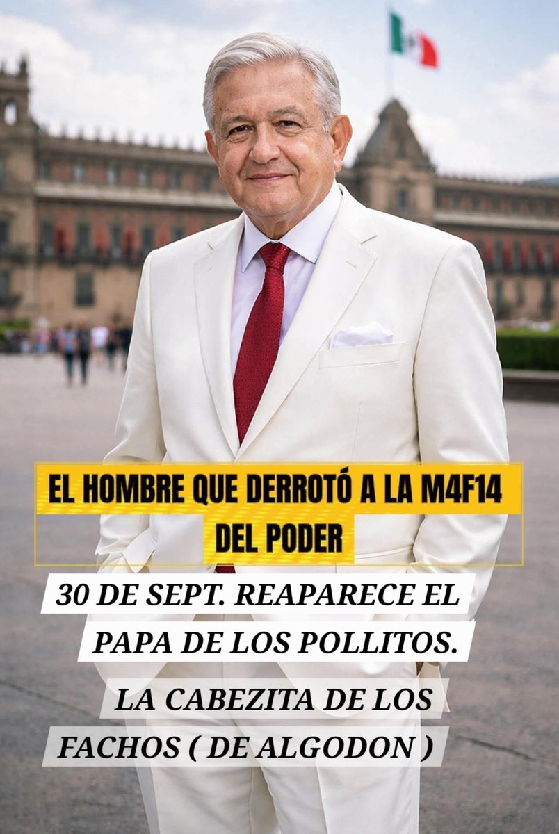 AdrianH22270297's tweet photo. EN DICIEMBRE AL PRIAN Y A LOS FACHOS LES VAMOS A DAR ESTA.
Y LA NOTICIA QUE AMLO VA PARA EL 2030. PARA PRESIDENTE. https://t.co/yvKG5LIfm7