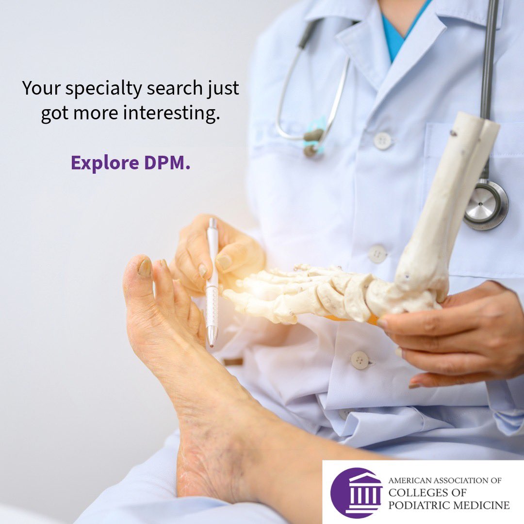 ExplorePodMed's tweet photo. Not all doctors take the same path. 

Some paths lead to podiatric medicine — where medicine, surgery, sports, biomechanics and patient care all meet.

Your specialty search just got more interesting.

Explore DPM. https://t.co/yjc9qlXRBw