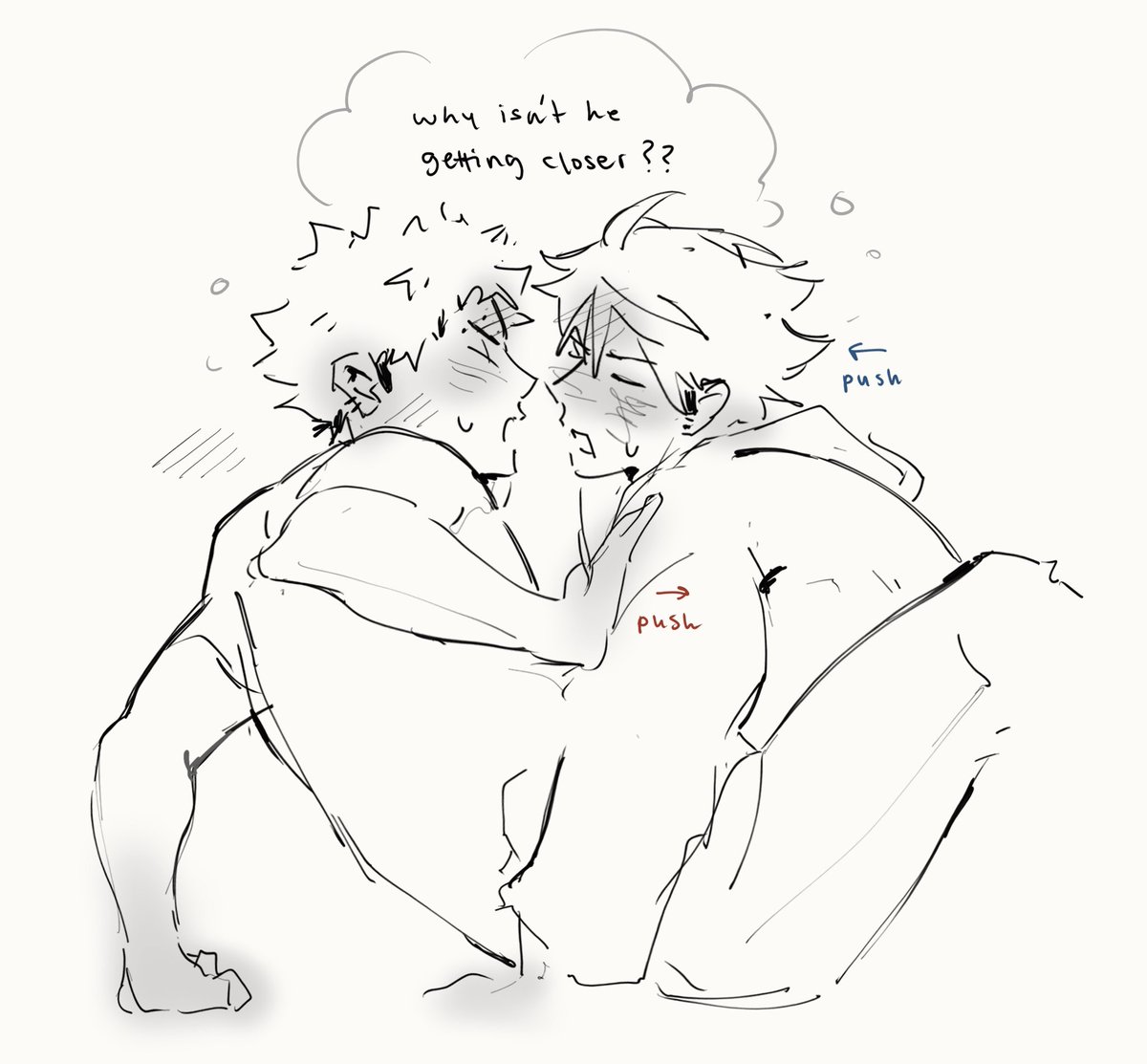 invaderzimmmy's tweet photo. iwaoi … newton’s third law https://t.co/rLOaugDh3Z