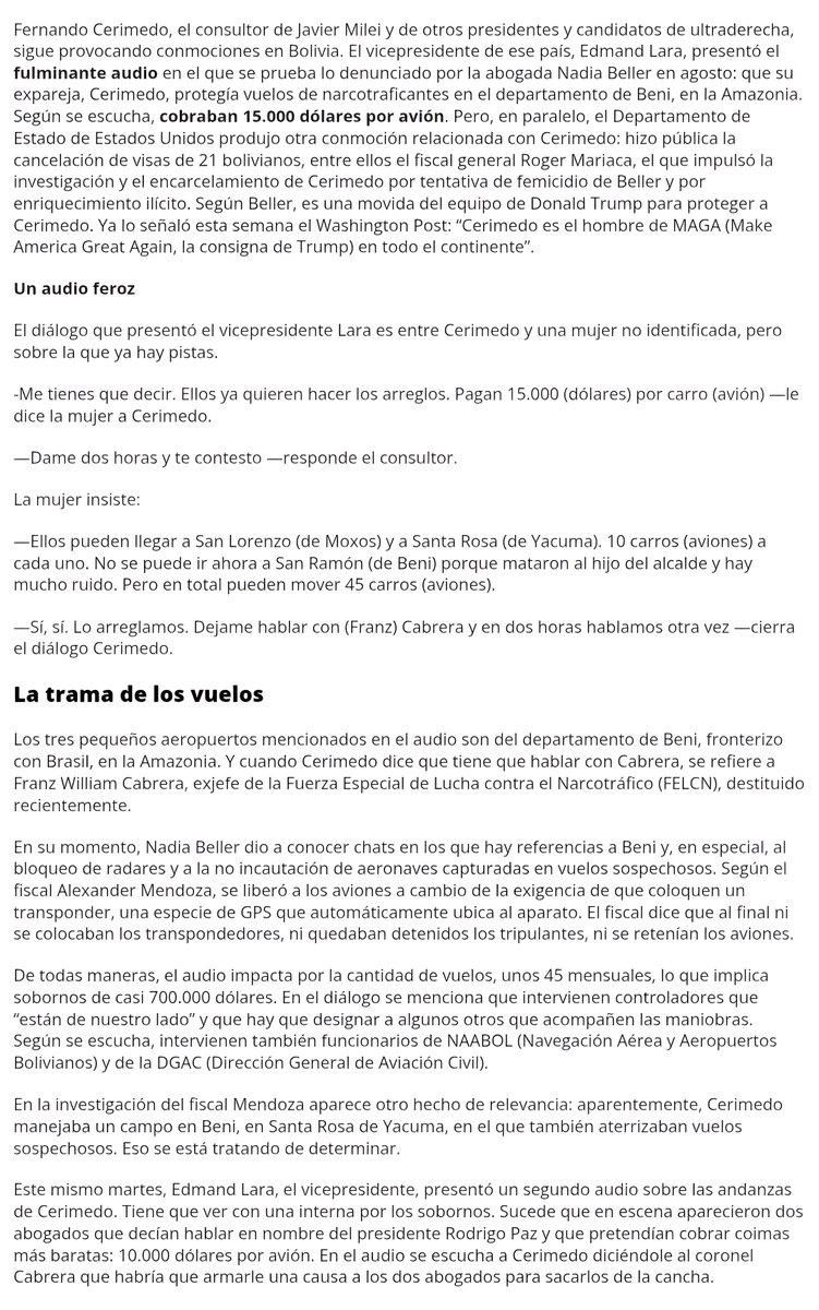 LectoraAndante's tweet photo. Canal N, medio oficialista de @presidenciaperu @KeikoFujimori, omite un dato importante sobre la detención del Fiscal General en #Bolivia: estaba a cargo del caso #Cerimedo y que ahora involucra a @MinPresidencia @Rodrigo_PazP y agentes de la #DEA en actividades con el narco. https://t.co/UvmTDshNwb
