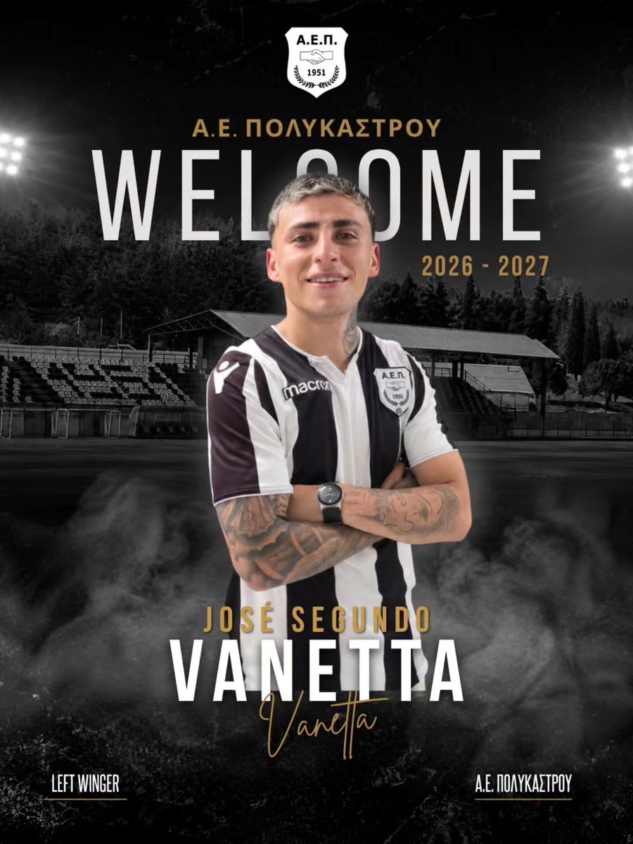 ExUnionSF's tweet photo. #MercadoDePases #GammaEthniki 🇬🇷
José Vanetta es refuerzo de #Polykastro. El delantero integró el plantel de Reserva en el segundo semestre de 2024 https://t.co/TUhooVcL16