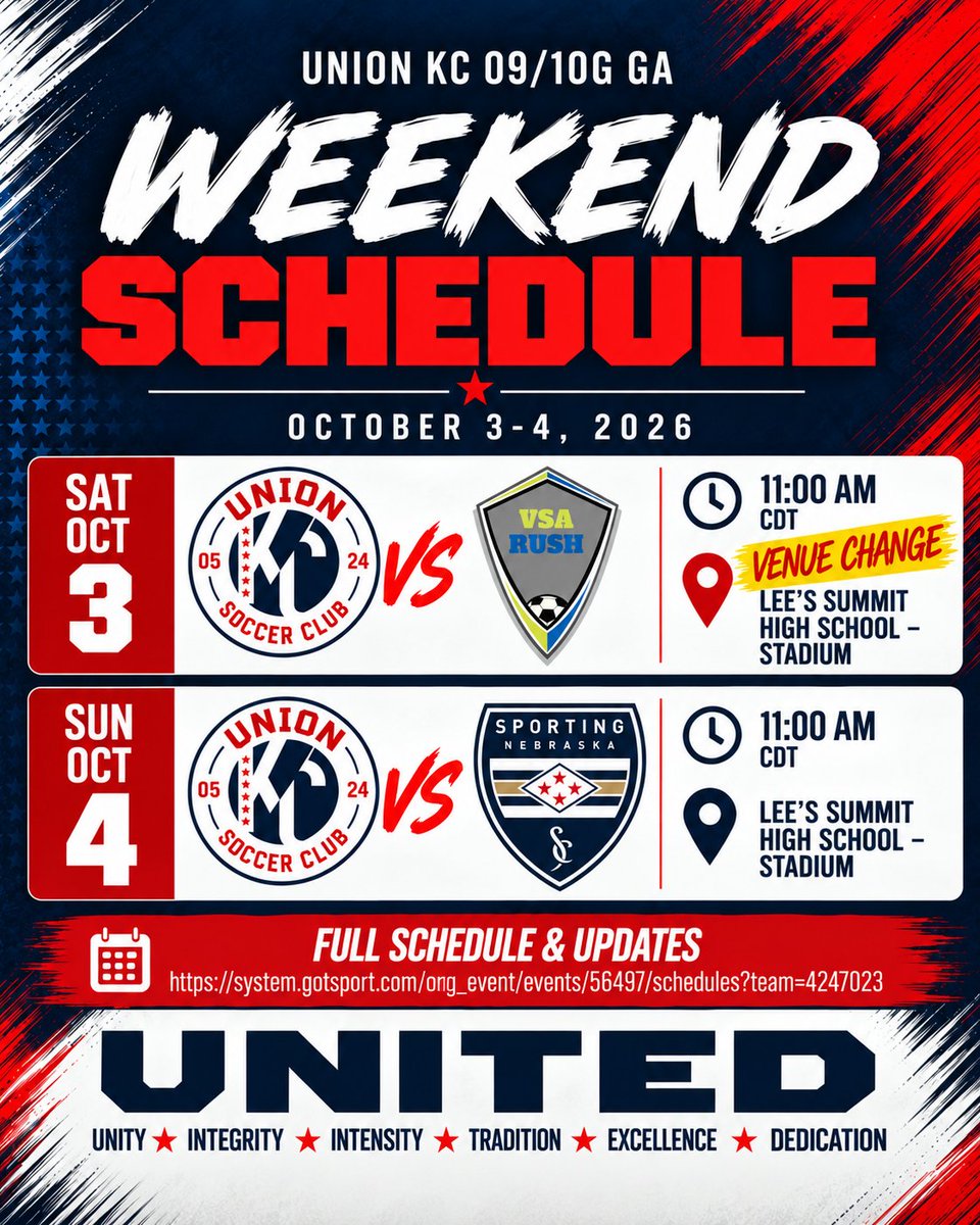 Unionkc2028ga's tweet photo. Kicking off October hosting our border-state rivals from Iowa &amp; Nebraska! Let’s go!! 🔥

@unionkcGA @GAcademyLeague @ImCollegeSoccer @ImYouthSoccer @PrepSoccer @TheSoccerWire @TopDrawerSoccer https://t.co/m22aKGgk42