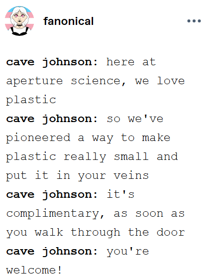 Sal_Predebut's tweet photo. portal 2 cave johnson plastic tumblr meme https://t.co/xFhsvVXi1G