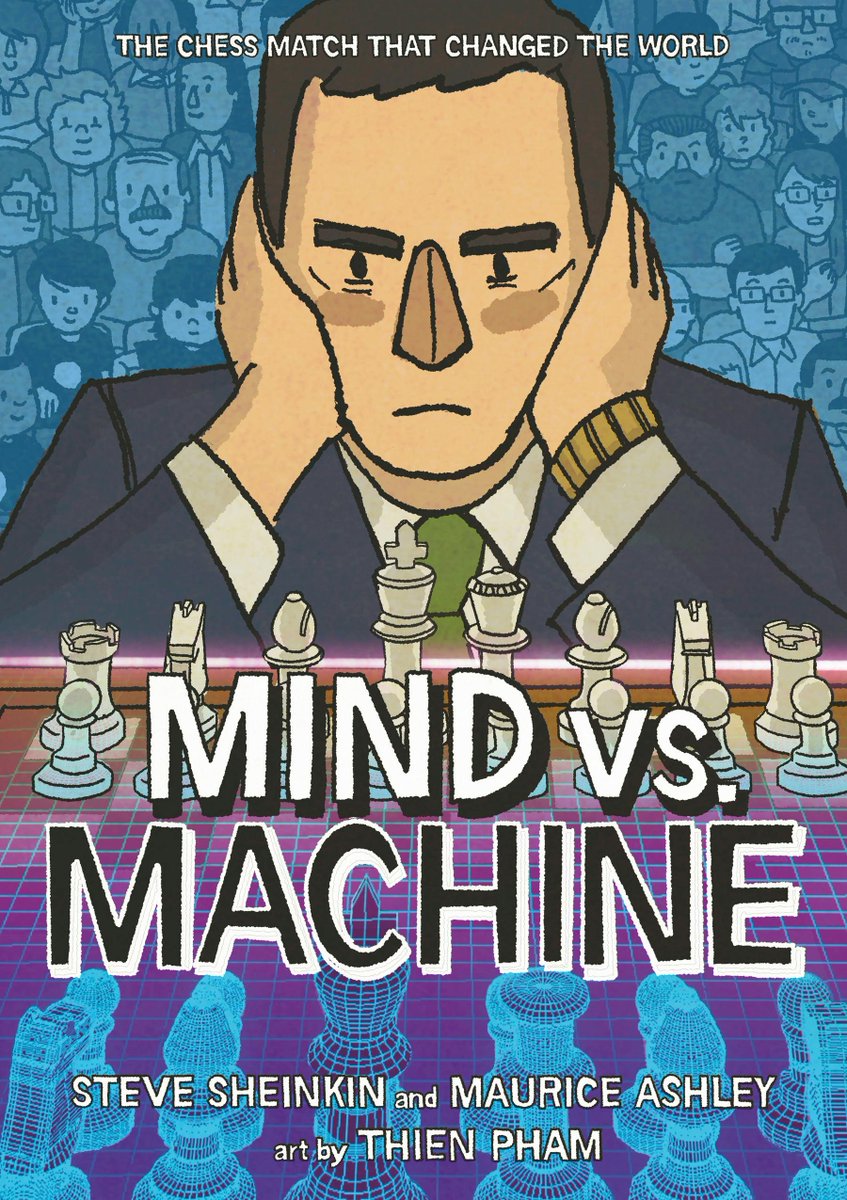 LaudLibraries's tweet photo. I'm working hard to get students motivated to read more for academics &amp; at all for pleasure. What better book for a school of chess champions than Steve Sheinkin, Maurice Ashley &amp; Thien Pham's graphic novel Mind Vs. Machine?! Thank you in advance!♟️💙💜
https://t.co/oF2h79iKSf https://t.co/iHNeDXzFbD