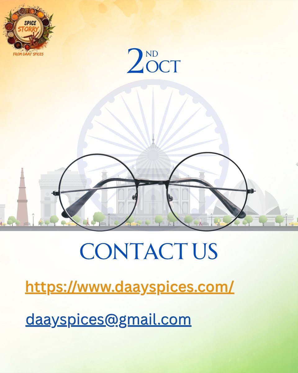 Spicestorry's tweet photo. Celebrating truth, sustainability, and the purity of nature this Gandhi Jayanti. 🇮🇳🕊️
Wishing everyone a blessed and peaceful Gandhi Jayanti! 🙏
 For more details visit us on:
https://t.co/IWG34xaBCB
daayspices@gmail.com
@daayspices
#GandhiJayanti https://t.co/USsTptPOjT