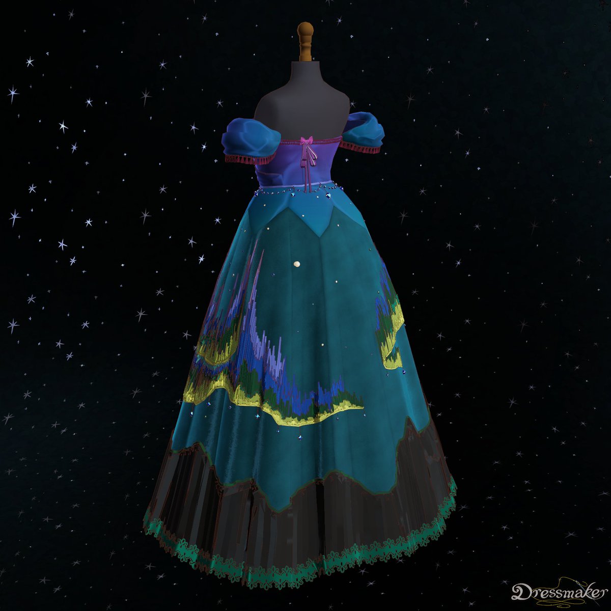 bagel_bucket's tweet photo. after 400m+ of ribbon, blood, sweat and actual tears, I present to you all the aurora dress!!! https://t.co/ZIYWTEYCOL