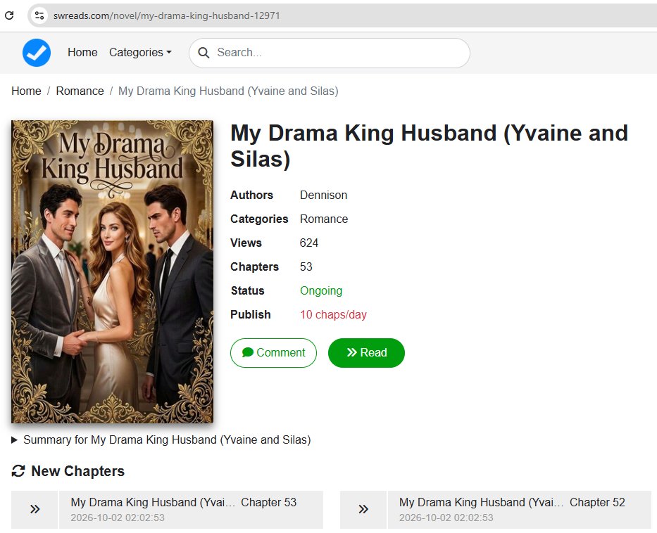 ExpReader's tweet photo. My Drama King Husband novel read online:
By: Dennison
CP: Yvaine and Silas
Read Free chapter: https://t.co/NvPhFXs7HA https://t.co/9BZpfmVDb8