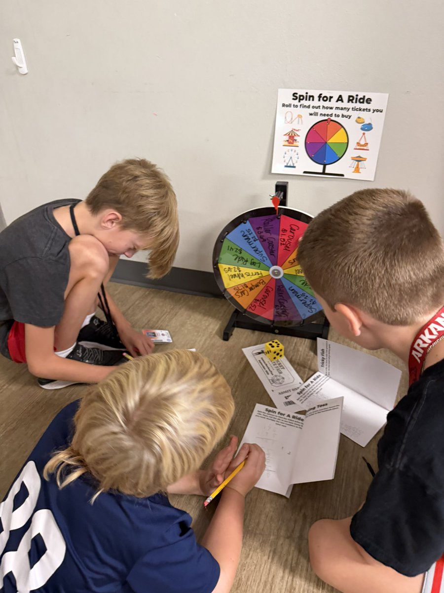 WhiteCarolyna's tweet photo. Math + fun = a carnival of learning! Our 4th graders are making math magic! @yaleroadrunners @MsKagaso @RISDmath #risddreambig https://t.co/PwOIlCmGdO