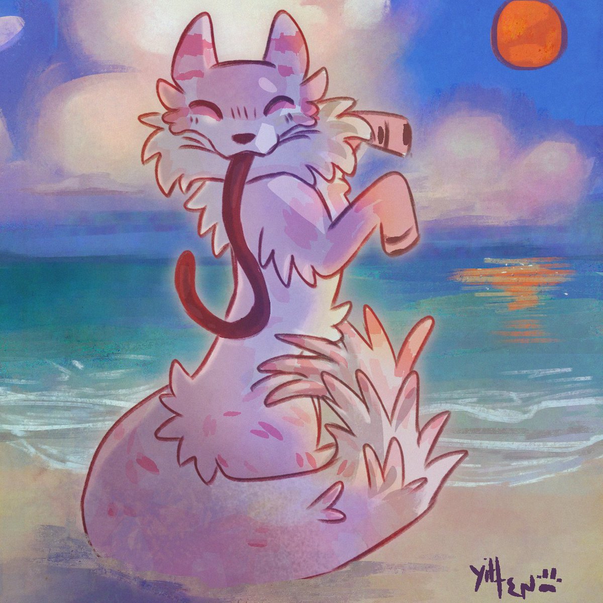 _yitten's tweet photo. slug kitty for an art trade https://t.co/BB84jjoYD6