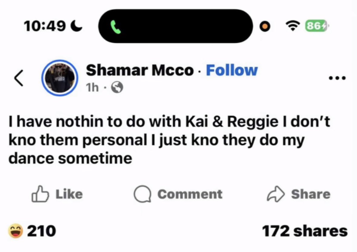 ShamarUPDATES's tweet photo. 🚨Shamar clears his name in the Kai Cenat and reggie situation.

Thanks so much shamar💕 https://t.co/0ijFVKuO0w