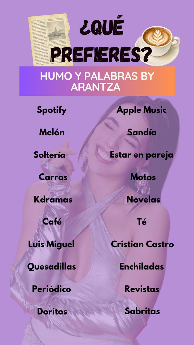 lovelyIlumi's tweet photo. Tendencia activa 💎

Comenta tu respuesta del qué prefieres+ la frase.

Frase: 
HUMO Y Y PALABRAS BY ARANTZA 

@arantzaruiz_ https://t.co/rmjaPPtA2m