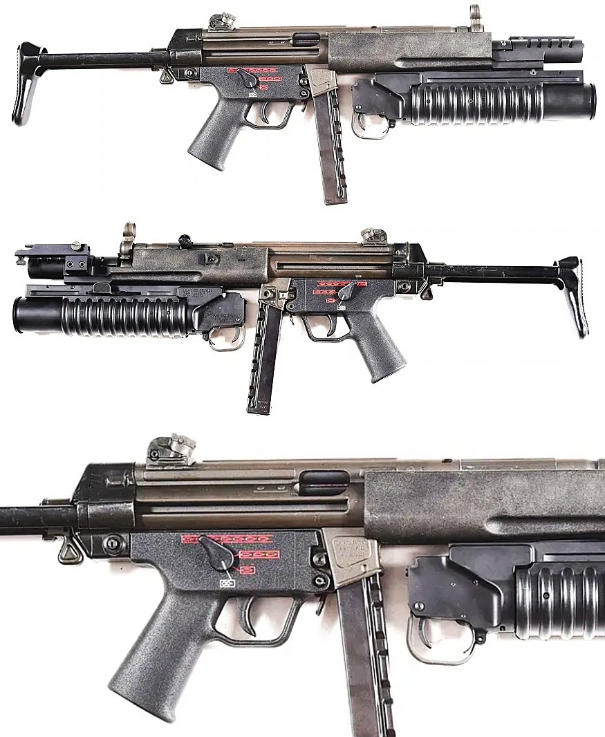 AutoMagArchive's tweet photo. 1973 H&amp;K MP5A3 9mm with R/M Equipment M203 https://t.co/cx67gY97lJ