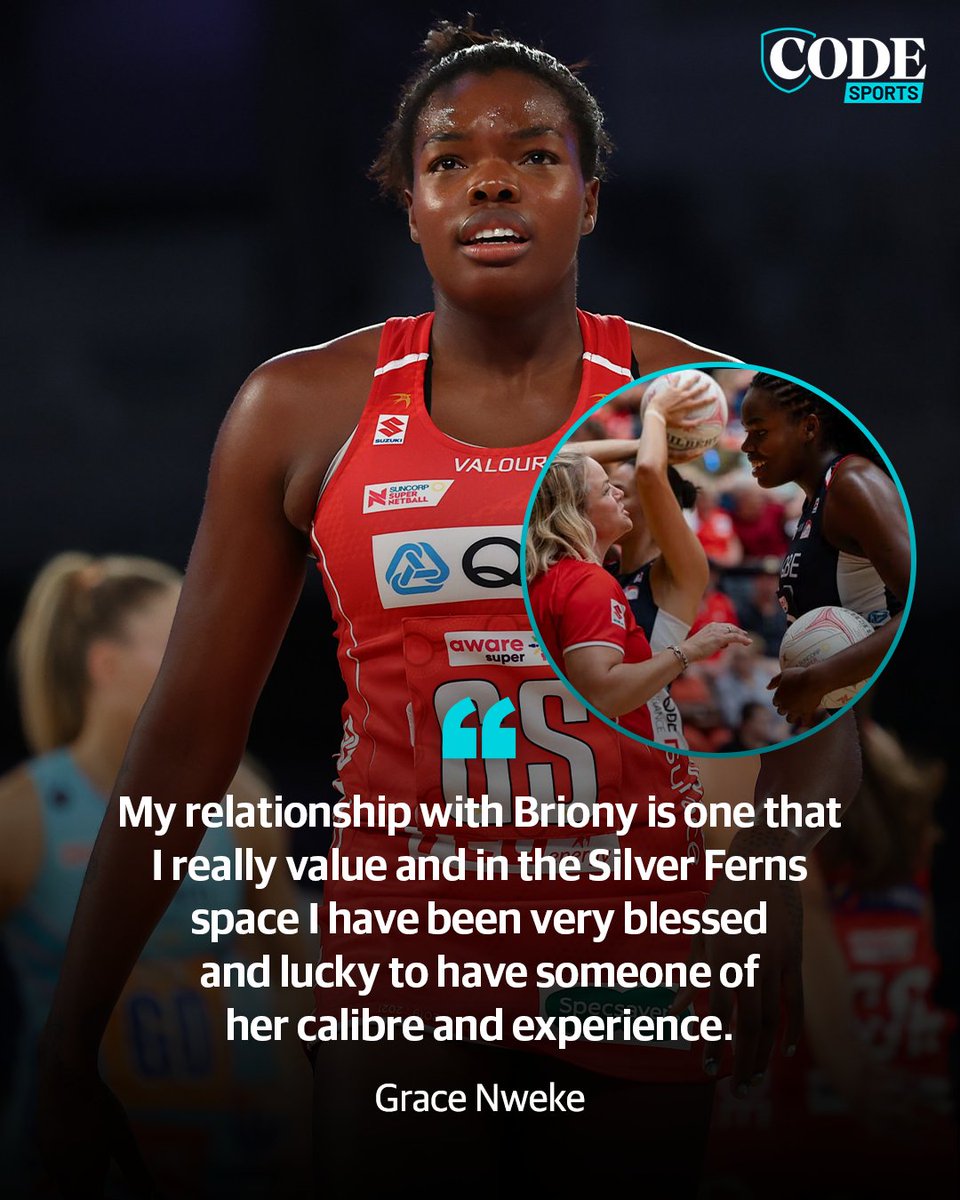 CodeNetball's tweet photo. Sydney Sirens star recruit Grace Nweke says Briony Akle will remain a key mentor in her life and wished her former NSW Swifts coach had been given the chance to get the send-off she “deserved” in-season.

READ ⏩ https://t.co/jQe9EkXgqk https://t.co/TolzuMRAw5
