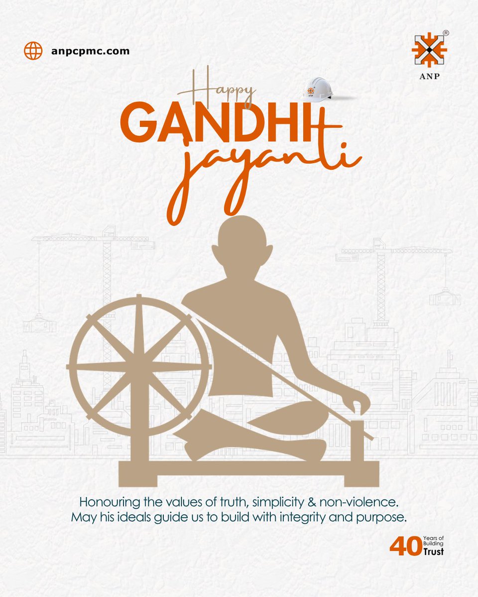 ANPIndia's tweet photo. Happy Gandhi Jayanti
Honouring Mahatma Gandhi's values of truth, simplicity & non-violence. May his ideals guide us to build with integrity and purpose.
π https://t.co/e8mA7P4iUi
#HappyGandhiJayanti #2ndOctober #ANPCPMC #BuildingTrust #40YearsOfTrust https://t.co/aM76AW9niH