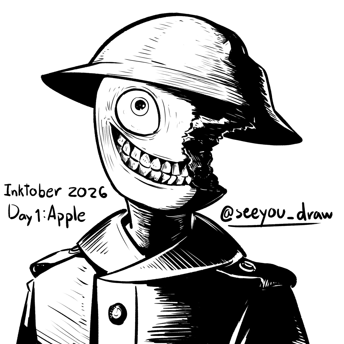 seeyou_draw's tweet photo. So, Today started the Inktober 2026.
Day 1: Apple #inktober2026day1 #inktober2026 #inkdrawing #digitalink https://t.co/iXddwqnIRg