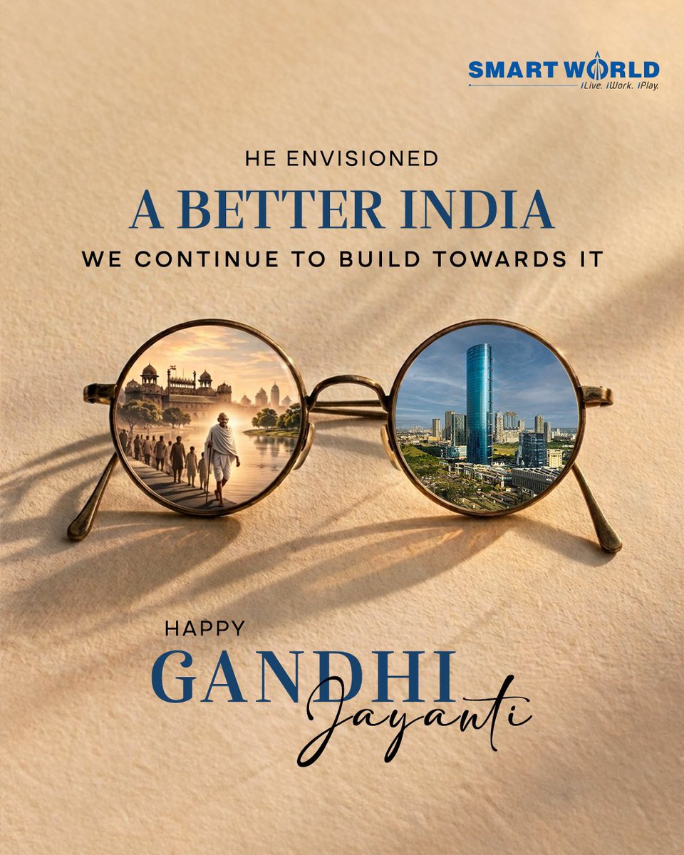 SMARTWORLDDEV's tweet photo. He gave India a vision worth building on.
Celebrating the vision, values and journey that continue to inspire us to build a better tomorrow.  
Happy Gandhi Jayanti!

#GandhiJayanti #Smartworld https://t.co/2yY7IVySOJ
